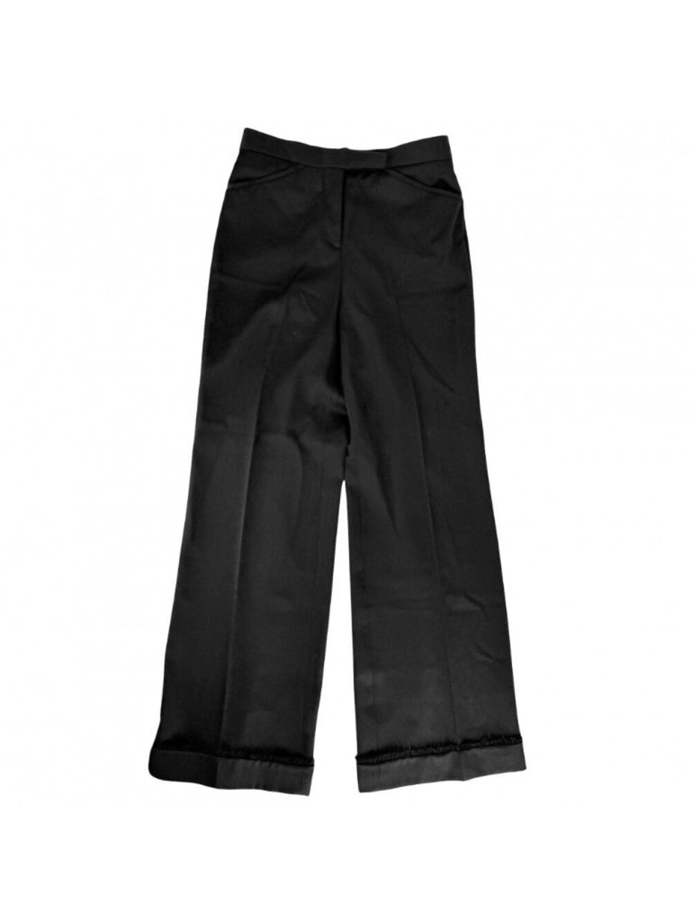 Chanel Pants Coco Button Trousers 36 Black Wool